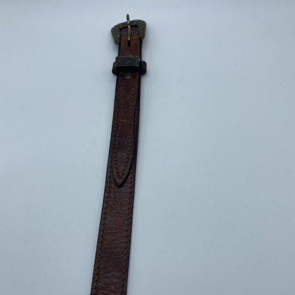 Unbranded Brown Genuine Leather Belt Women's Size 36 Skinny - Picture 5 of 12